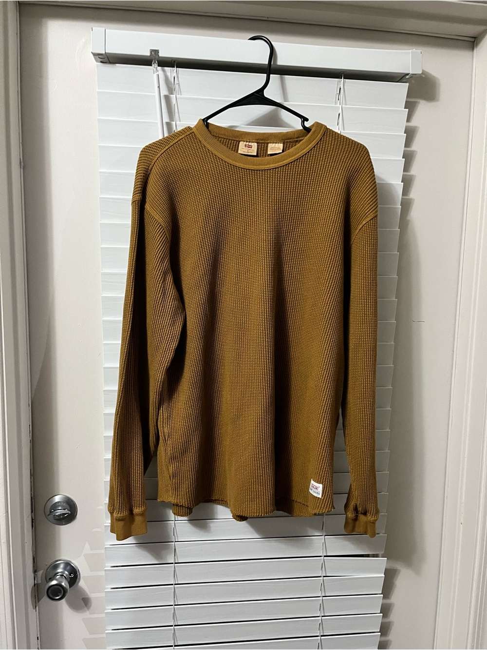 Levi's Men's Mustard Crewneck Thermal Sweater